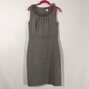 J. Crew Grey Wool Suiting Ruffle Sheath Dress 8